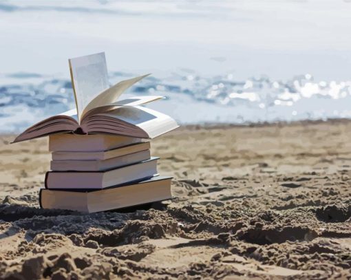 Books And Beach Diamond Paintings