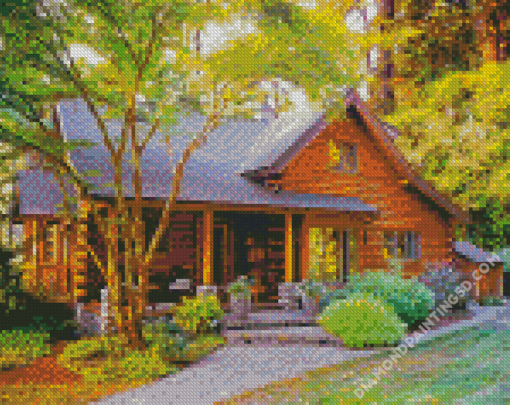 Cabin Landscape Diamond Paintings