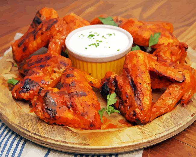 Chicken Wings With White Sauce Diamond Paintings