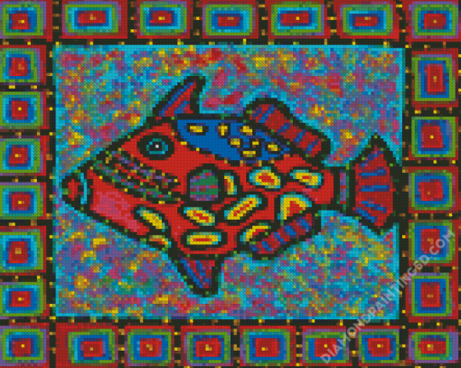 Colorful Clown Triggerfish Diamond Paintings