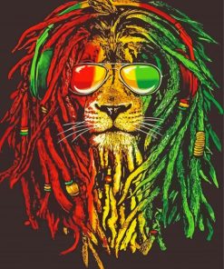 Cool Jamaican Lion Diamond Paintings