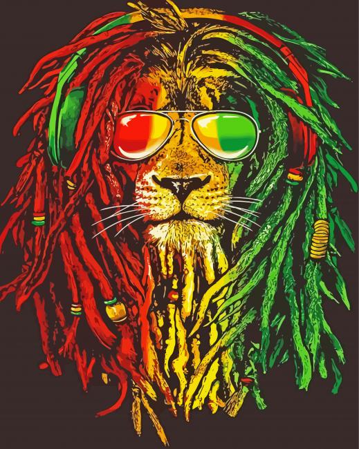 Cool Jamaican Lion Diamond Paintings