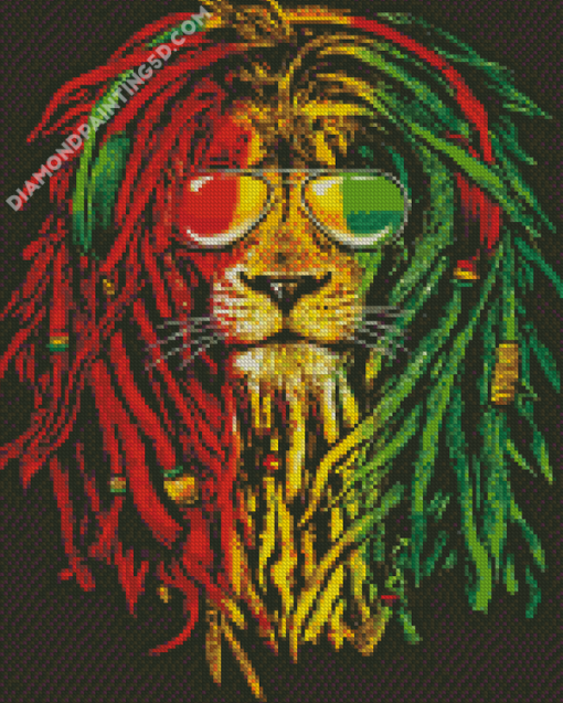 Cool Jamaican Lion Diamond Paintings