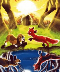 Cute Fox And The Hound Diamond Paintings