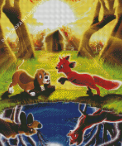 Cute Fox And The Hound Diamond Paintings