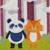 Cute Panda And Fox Art Diamond Paintings