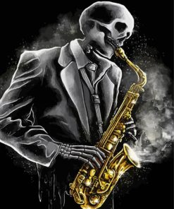 Death Song Saxophone Player Diamond Paintings