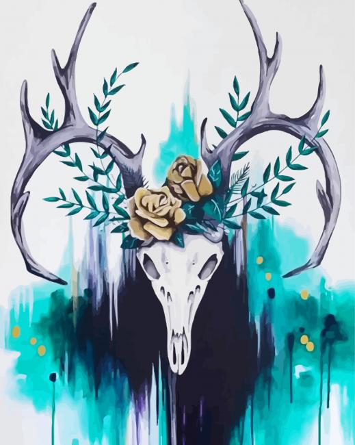 Deer Skull Illustration Diamond Paintings