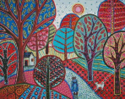 Folk Art Tree Diamond Paintings