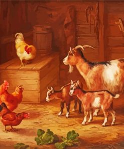 Goats And Chickens Diamond Paintings