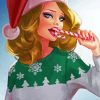 Gorgeous Christmas Girl Diamond Paintings