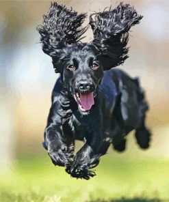 Happy Black Cocker Spaniel Diamond Paintings