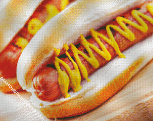 Hotdog Sandwich Diamond Paintings