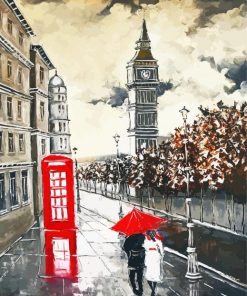 London Couple Walking Art Diamond Paintings