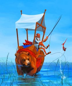 Old Man Fishing On Bear Diamond Paintings