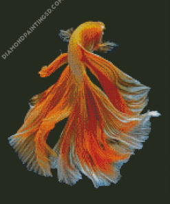 Orange Elegant Fish Diamond Paintings