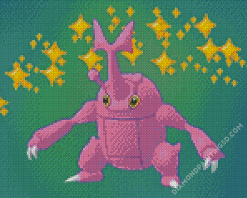 Purple Heracross Pokemon Diamond Paintings