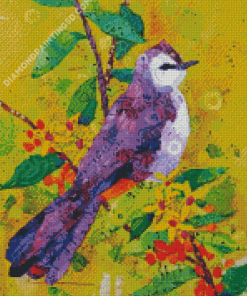 Purple Bird Collage Diamond Paintings