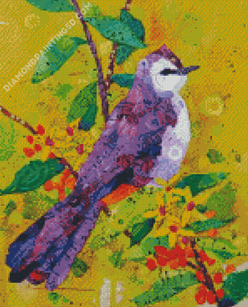 Purple Bird Collage Diamond Paintings