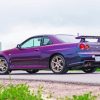 Purple Nissan Skyline Car Diamond Paintings