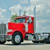 Red Peterbilt Semi Diamond Paintings