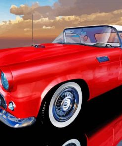 Red Tbird Car Diamond Paintings