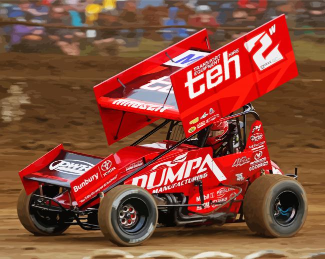 Red Sprint Car Diamond Paintings