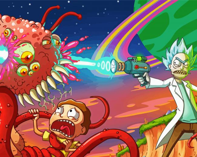 Rick And Morty Battle Diamond Paintings