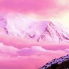 Snowy Mountains Pink Landscape Diamond Paintings