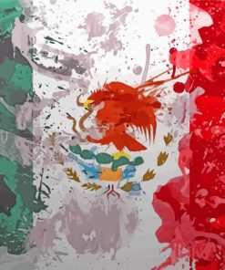 Splatter Mexican Flag Art Diamond Paintings