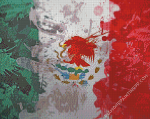 Splatter Mexican Flag Art Diamond Paintings