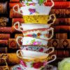 Stacked Teacups Diamond Paintings