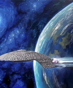 Starship Entreprise In The Starry Space Diamond Paintings