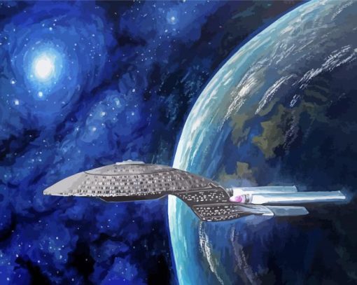 Starship Entreprise In The Starry Space Diamond Paintings