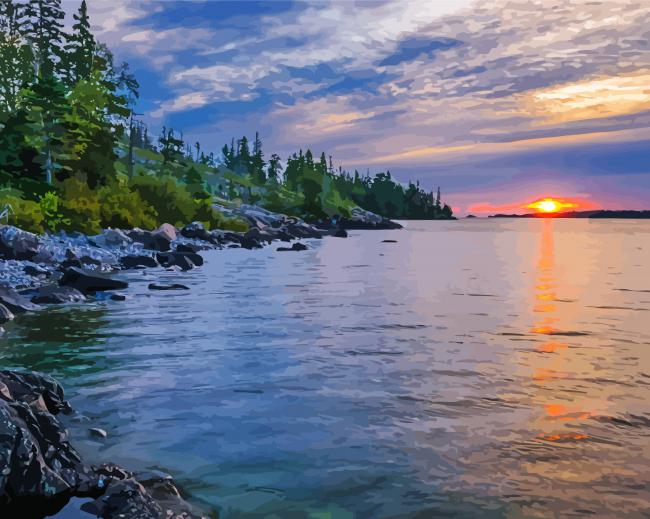 Sunrise At Isle Royale Diamond Paintings