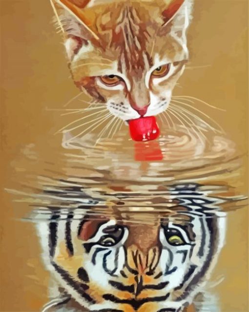 Tiger Water Reflection Diamond Paintings