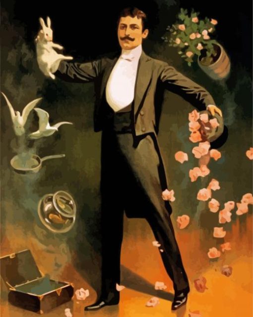 Vintage Magician Man Diamond Paintings