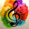 Watercolor Musical Notes Diamond Paintings