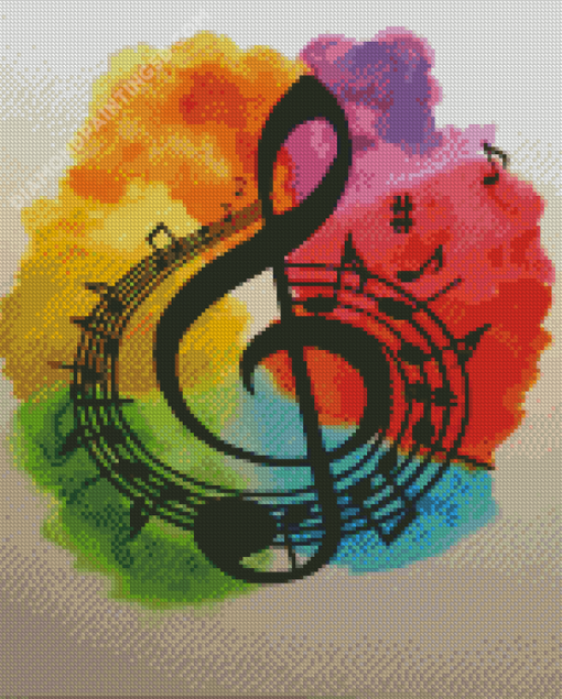 Watercolor Musical Notes Diamond Paintings