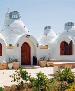 White Adobe House Diamond Paintings