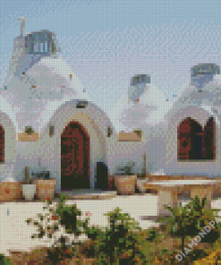 White Adobe House Diamond Paintings