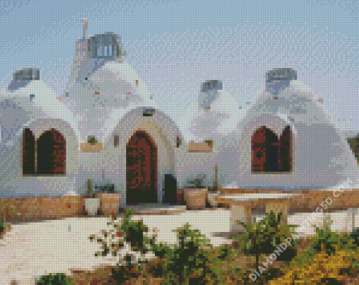 White Adobe House Diamond Paintings