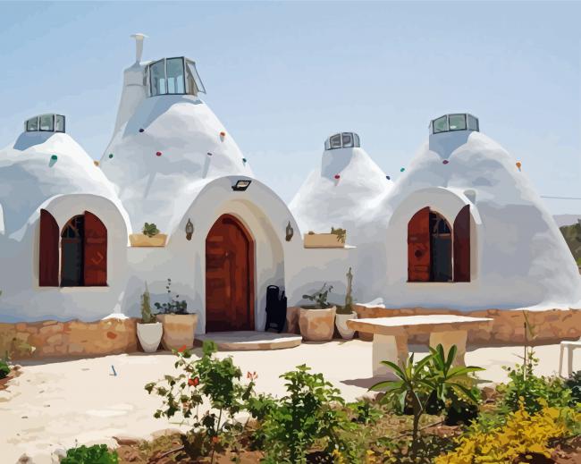 White Adobe House Diamond Paintings