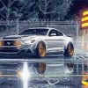 White Ford Mustang Car Diamond Paintings