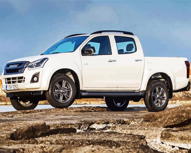 White Isuzu D Max Diamond Paintings