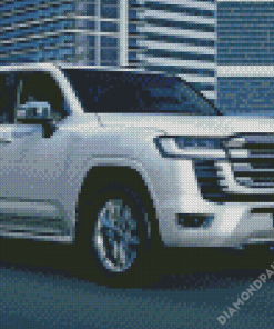 White Toyota Landcruiser Diamond Paintings