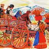 Women In Sicilian Cart Diamond Paintings