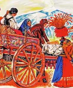 Women In Sicilian Cart Diamond Paintings