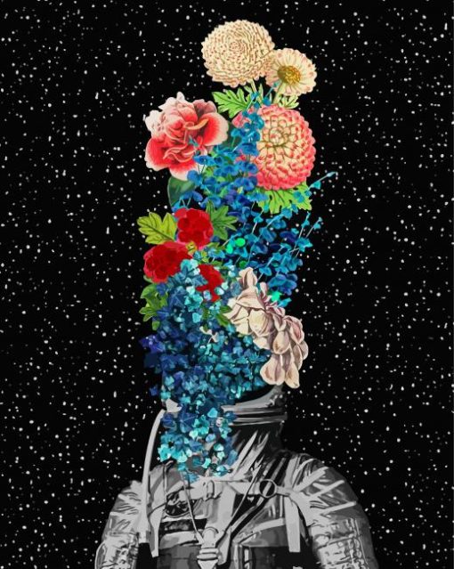 Astronaut And Flower Diamond Paintings