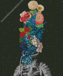 Astronaut And Flower Diamond Paintings